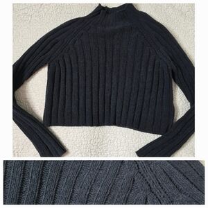American Eagle Cropped High Neck Chenille Sweater Size XS